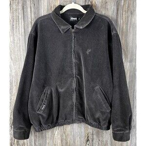 Vtg Ashworth Brown Flannel Lined Corduroy Golf Bomber‎ Jacket Large Dadcore Y2K